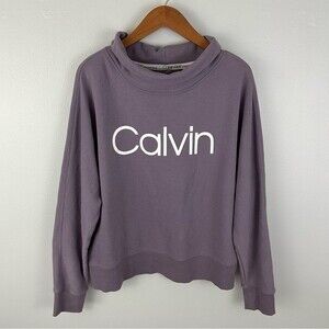 Calvin Klein Performance Purple Mock Neck Sweatshirt Size Large Athleisure